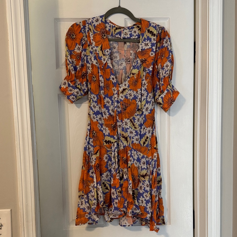 Free People Floral V-Neck Dress - Sugar Crush Mini Dress